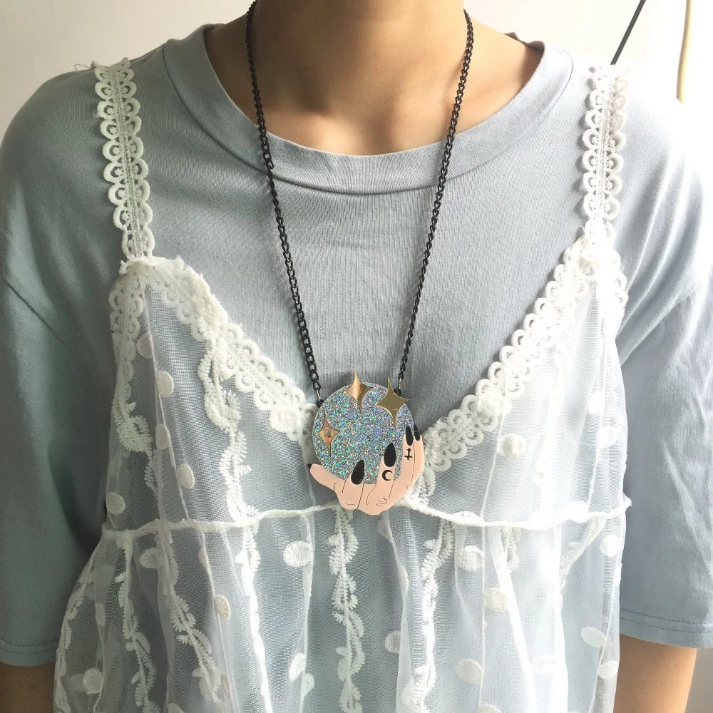 Cradle Of Goth NECKLACES Crystal Ball Necklace 2 Cradle Of Goth NECKLACES Crystal Ball Necklace