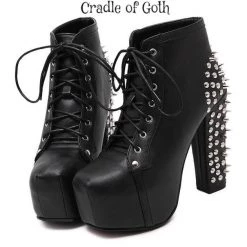 Cradle Of Goth Queen Of Spikes (Vegan Leather Boots)