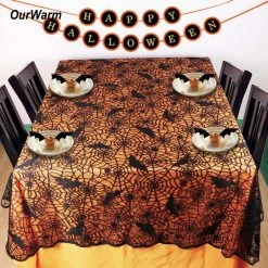 Cradle Of Goth Spiderweb Long Tablecloth KITCHEN