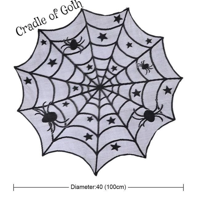 Cradle Of Goth Round Spider Web Tablecloth 1 Cradle Of Goth Round Spider Web Tablecloth