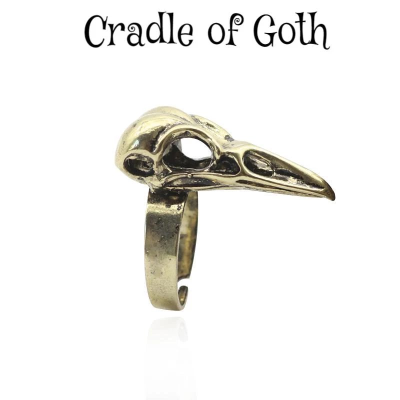 Cradle Of Goth Crow Skull Ring RINGS 1 Cradle Of Goth Crow Skull Ring RINGS