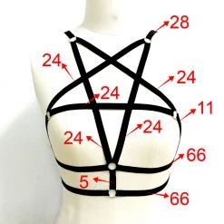 Cradle Of Goth CAGE BRAS & HARNESSES Pentagram Harness Bra 11 Cradle Of Goth CAGE BRAS & HARNESSES Pentagram Harness Bra