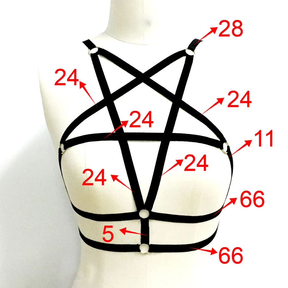 Cradle Of Goth CAGE BRAS & HARNESSES Pentagram Harness Bra 6 Cradle Of Goth CAGE BRAS & HARNESSES Pentagram Harness Bra