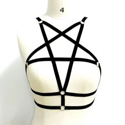 Cradle Of Goth CAGE BRAS & HARNESSES Pentagram Harness Bra