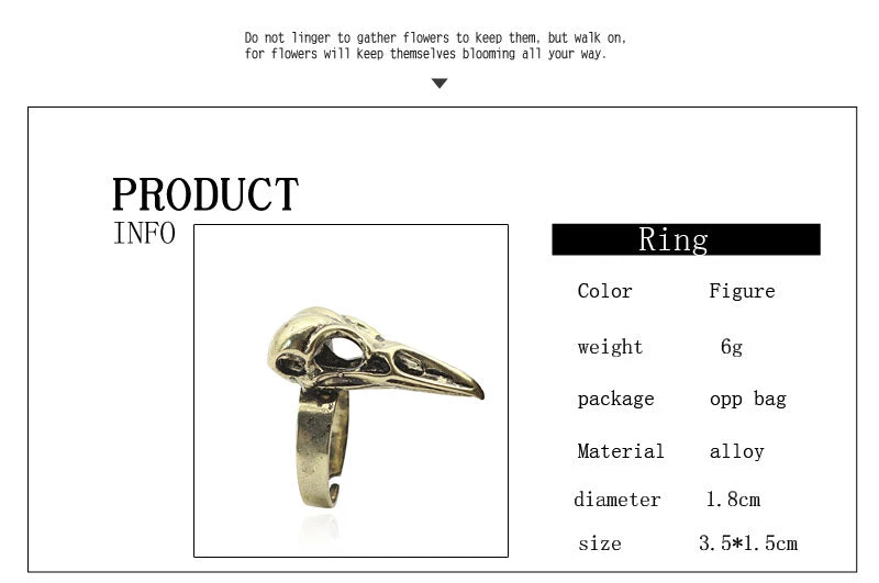 Cradle Of Goth Crow Skull Ring RINGS 2 Cradle Of Goth Crow Skull Ring RINGS