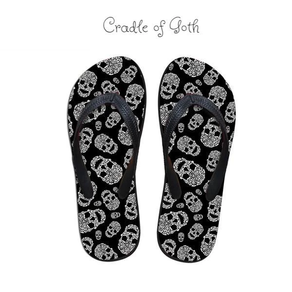 Cradle Of Goth Skull Flip-flops SHOES 3 Cradle Of Goth Skull Flip-flops SHOES