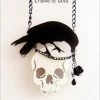 Cradle Of Goth Raven Skull Necklace NECKLACES