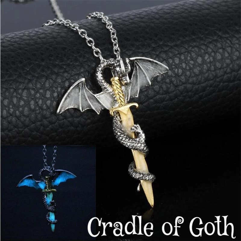 Cradle Of Goth NECKLACES The Dragon's Sword Pendant Necklace 1 Cradle Of Goth NECKLACES The Dragon's Sword Pendant Necklace