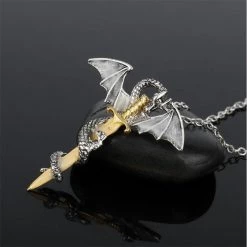 Cradle Of Goth NECKLACES The Dragon's Sword Pendant Necklace 9 Cradle Of Goth NECKLACES The Dragon's Sword Pendant Necklace