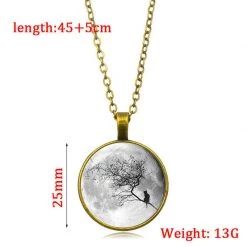 Cradle Of Goth Gray Moon Necklace