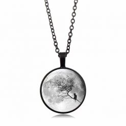 Cradle Of Goth Gray Moon Necklace