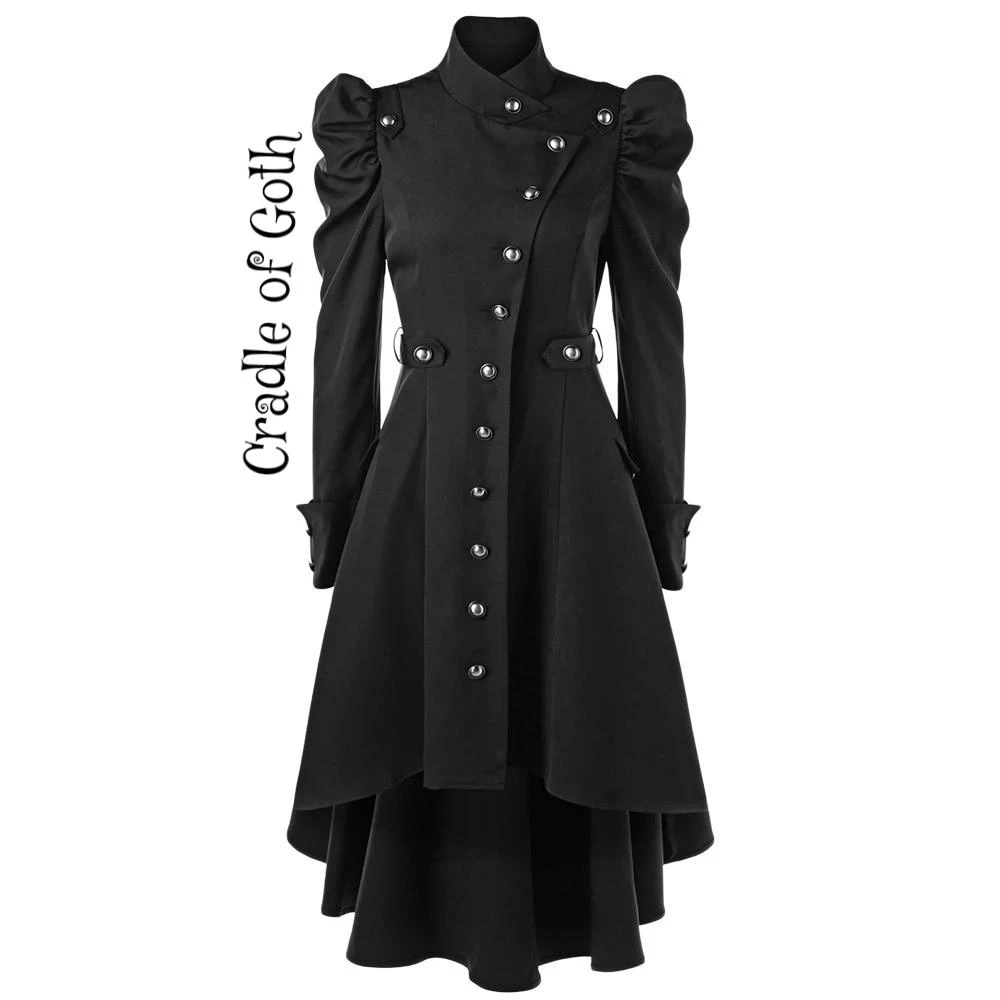 Cradle Of Goth Winter Enchantress Trench Coat 1 Cradle Of Goth Winter Enchantress Trench Coat