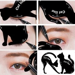 Cradle Of Goth Cat Gothic Eyeliner Stencils (two Pieces) Make Up