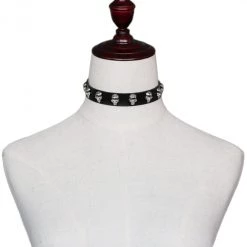 Cradle Of Goth Vegan Leather Choker With Skulls 11 Cradle Of Goth Vegan Leather Choker With Skulls
