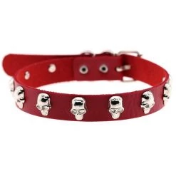 Cradle Of Goth Vegan Leather Choker With Skulls 9 Cradle Of Goth Vegan Leather Choker With Skulls