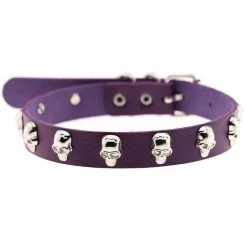 Cradle Of Goth Vegan Leather Choker With Skulls 10 Cradle Of Goth Vegan Leather Choker With Skulls