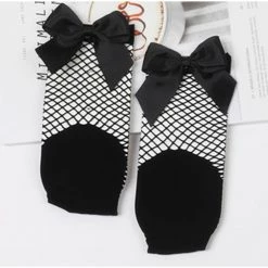 Cradle Of Goth Lace And Bow Socks