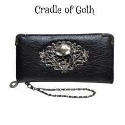 Cradle Of Goth Grinning Skull Long Wallet (Vegan Leather) WALLETS