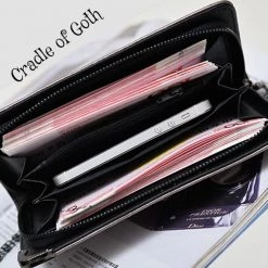 Cradle Of Goth Grinning Skull Long Wallet (Vegan Leather) WALLETS 14 Cradle Of Goth Grinning Skull Long Wallet (Vegan Leather) WALLETS