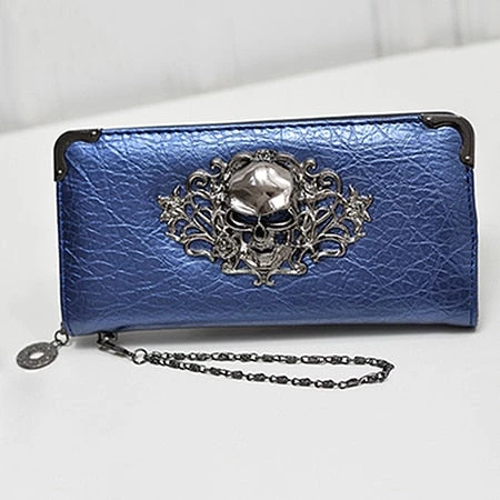 Cradle Of Goth Grinning Skull Long Wallet (Vegan Leather) WALLETS 10 Cradle Of Goth Grinning Skull Long Wallet (Vegan Leather) WALLETS