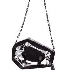 Cradle Of Goth Skeleton Casket Purse