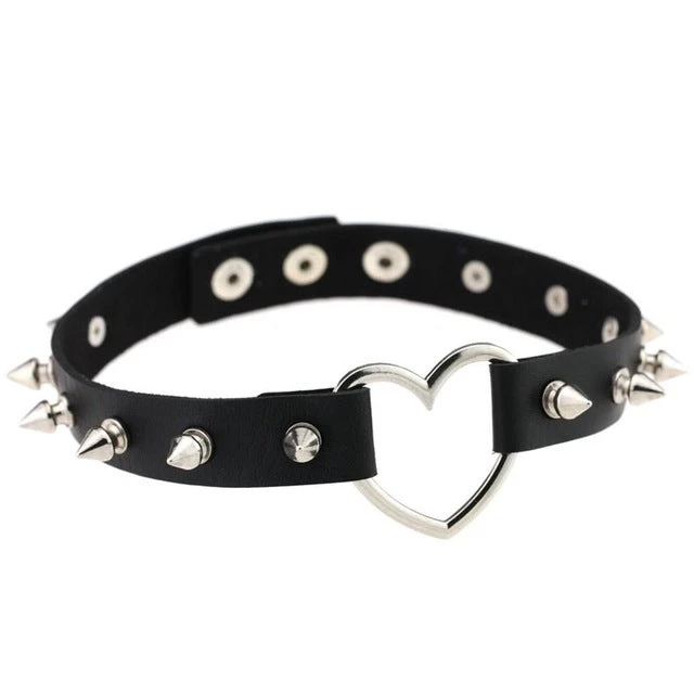 Cradle Of Goth Heart With Spikes Choker CHOKERS 1 Cradle Of Goth Heart With Spikes Choker CHOKERS