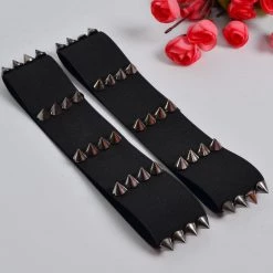 Cradle Of Goth Two Elastic Garters With Spikes