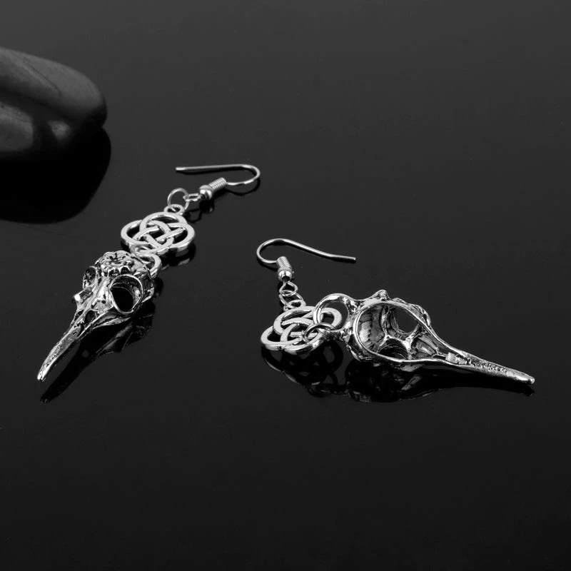 Cradle Of Goth Crow Skull Earrings 3 Cradle Of Goth Crow Skull Earrings