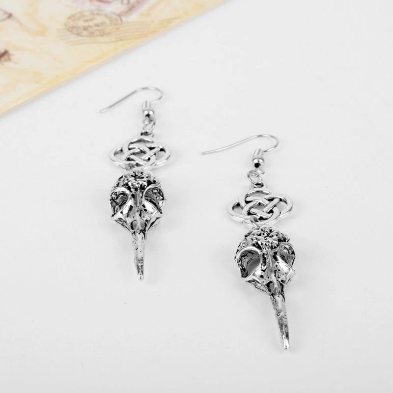 Cradle Of Goth Crow Skull Earrings 4 Cradle Of Goth Crow Skull Earrings