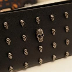 Cradle Of Goth Smiling Skulls Wallet (Vegan Leather) WALLETS 9 Cradle Of Goth Smiling Skulls Wallet (Vegan Leather) WALLETS