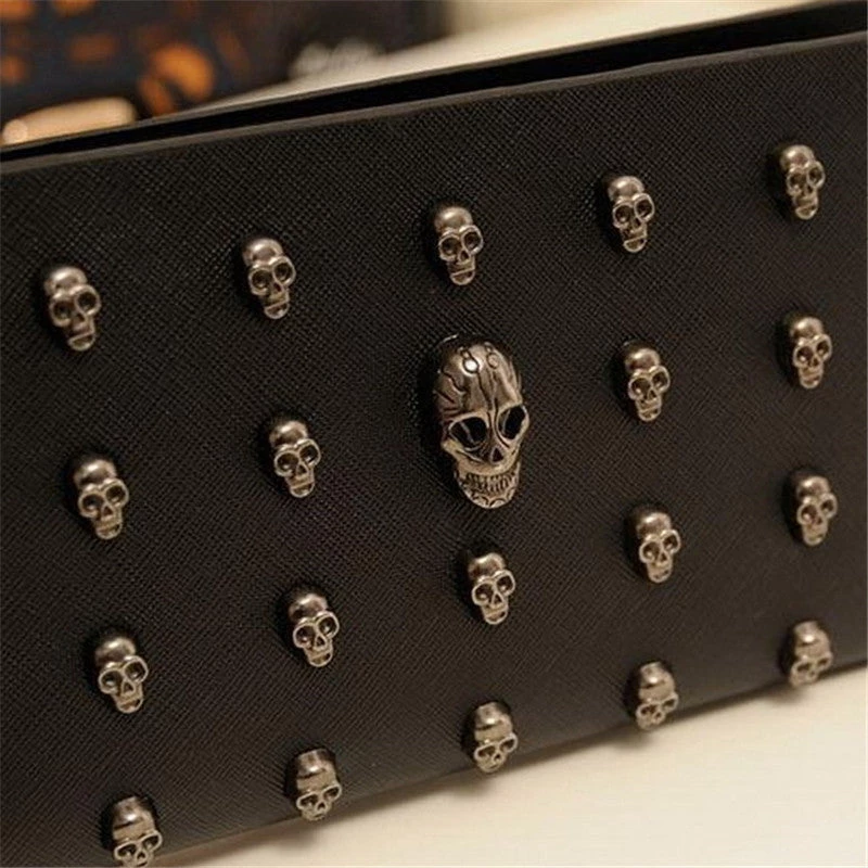 Cradle Of Goth Smiling Skulls Wallet (Vegan Leather) WALLETS 4 Cradle Of Goth Smiling Skulls Wallet (Vegan Leather) WALLETS