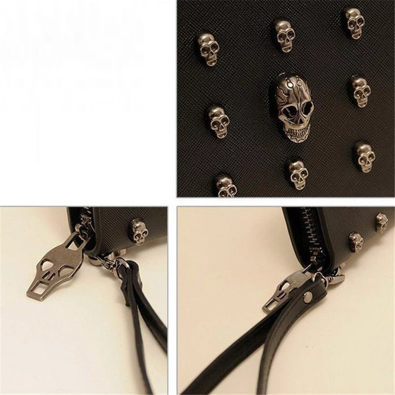 Cradle Of Goth Smiling Skulls Wallet (Vegan Leather) WALLETS 2 Cradle Of Goth Smiling Skulls Wallet (Vegan Leather) WALLETS
