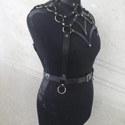 Cradle Of Goth CAGE BRAS & HARNESSES Shoulder Ring Body Harness