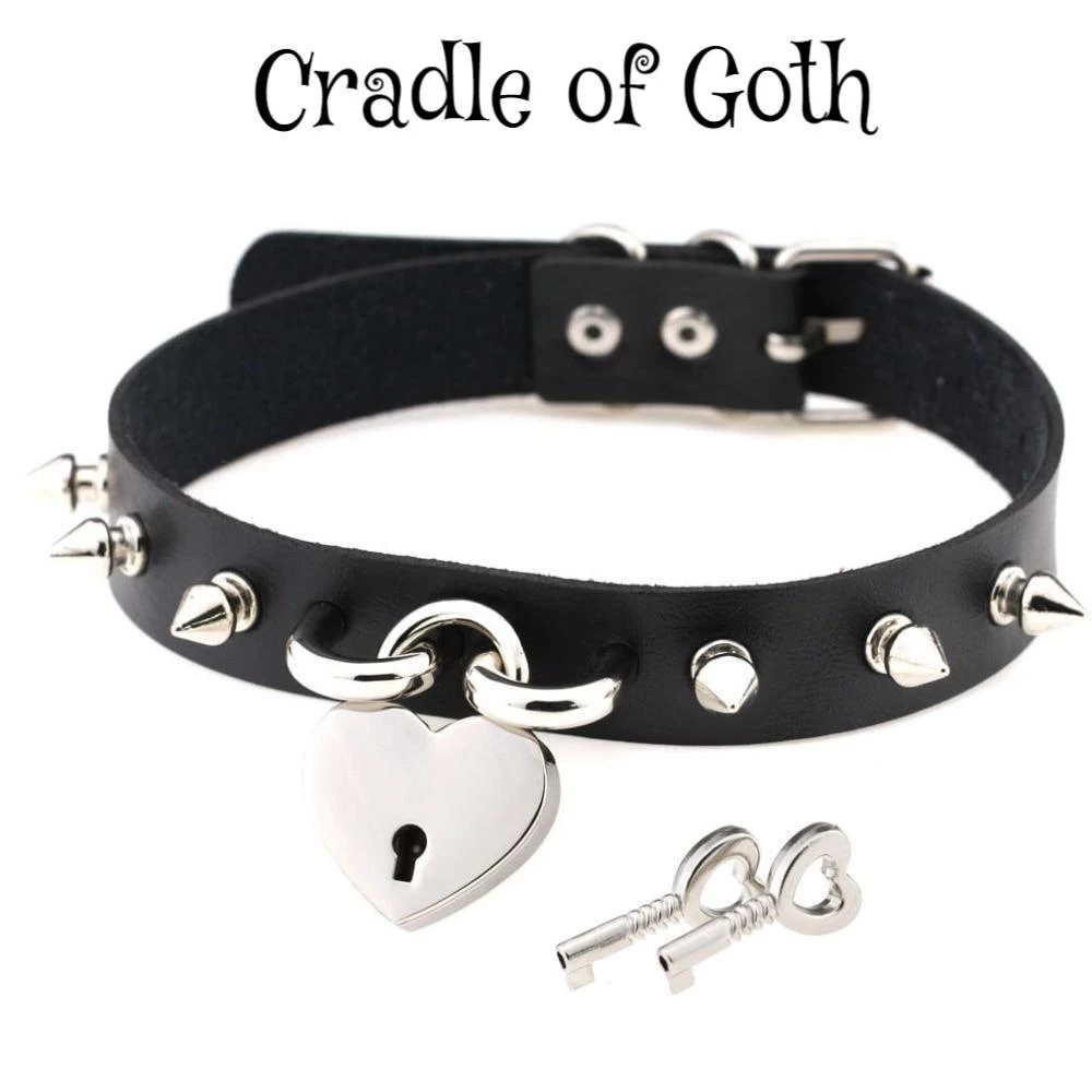 Cradle Of Goth Spiked Love Choker 1 Cradle Of Goth Spiked Love Choker