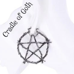 Cradle Of Goth Barbed Pentagram Earrings