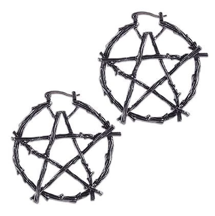 Cradle Of Goth Barbed Pentagram Earrings 2 Cradle Of Goth Barbed Pentagram Earrings