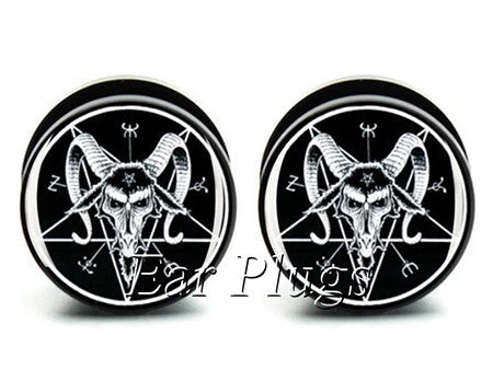 Cradle Of Goth Baphomet's Plugs EARRINGS 1 Cradle Of Goth Baphomet's Plugs EARRINGS