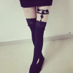 Cradle Of Goth Spiked Flower Garter