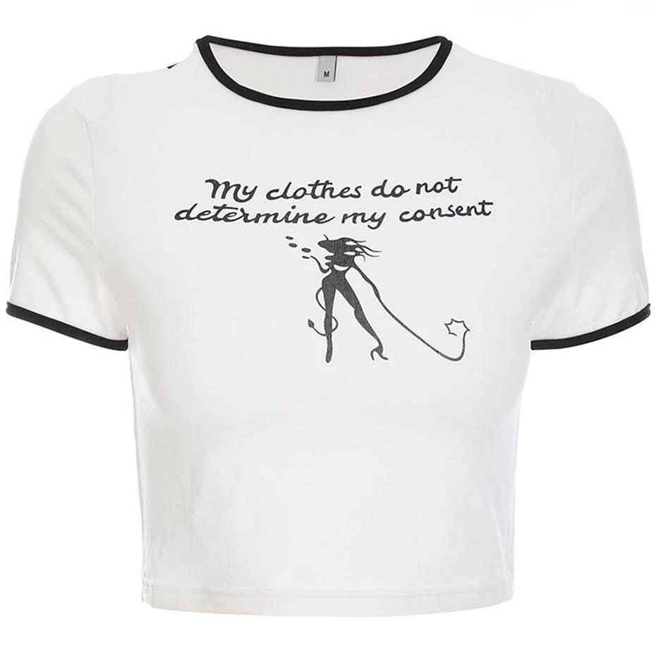 Cradle Of Goth Clothes ≠ Consent Crop-top SHIRTS 1 Cradle Of Goth Clothes ≠ Consent Crop-top SHIRTS