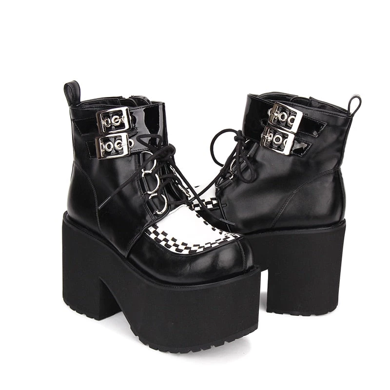 Cradle Of Goth Demonic Queen Platform Boots (Vegan Leather) SHOES 6 Cradle Of Goth Demonic Queen Platform Boots (Vegan Leather) SHOES