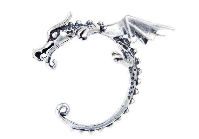 Cradle Of Goth Clingy Dragon Silver Earrings 5 Cradle Of Goth Clingy Dragon Silver Earrings