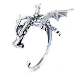 Cradle Of Goth Clingy Dragon Silver Earrings