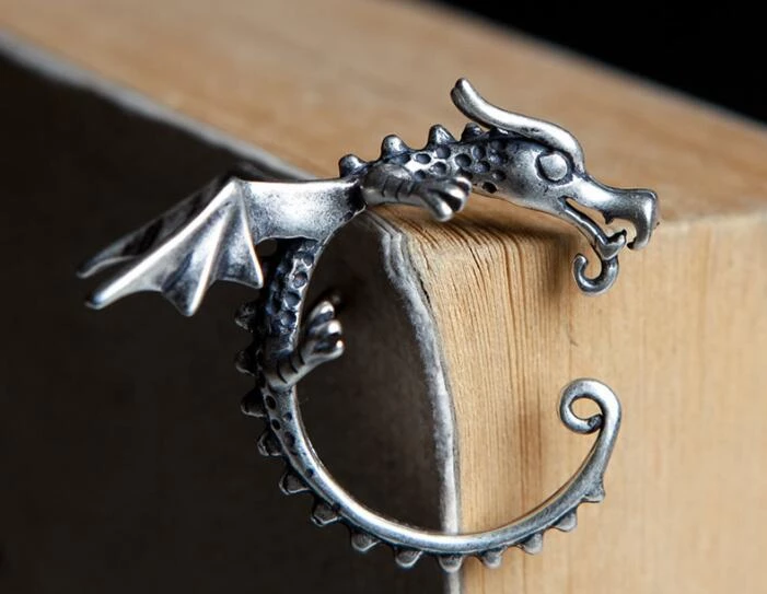 Cradle Of Goth Clingy Dragon Silver Earrings 3 Cradle Of Goth Clingy Dragon Silver Earrings