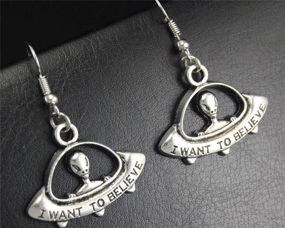 Cradle Of Goth UFO Earrings (Handmade) 1 Cradle Of Goth UFO Earrings (Handmade)