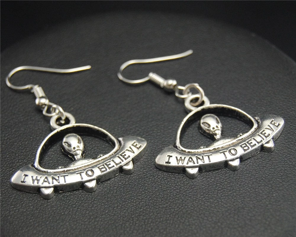 Cradle Of Goth UFO Earrings (Handmade) 2 Cradle Of Goth UFO Earrings (Handmade)