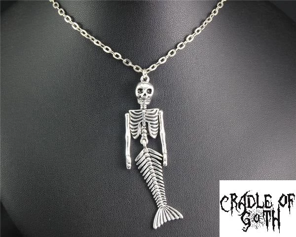 Cradle Of Goth Mermaid Skeleton Necklace NECKLACES 1 Cradle Of Goth Mermaid Skeleton Necklace NECKLACES