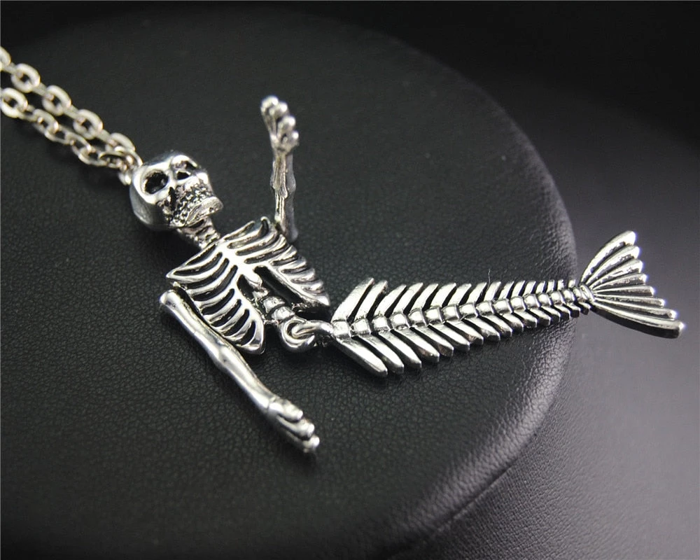Cradle Of Goth Mermaid Skeleton Necklace NECKLACES 2 Cradle Of Goth Mermaid Skeleton Necklace NECKLACES