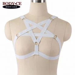 Cradle Of Goth CAGE BRAS & HARNESSES Occult Lust Pentagram Harness (Handmade)