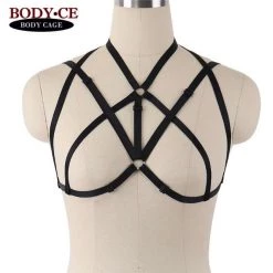 Cradle Of Goth CAGE BRAS & HARNESSES Occult Lust Pentagram Harness (Handmade)
