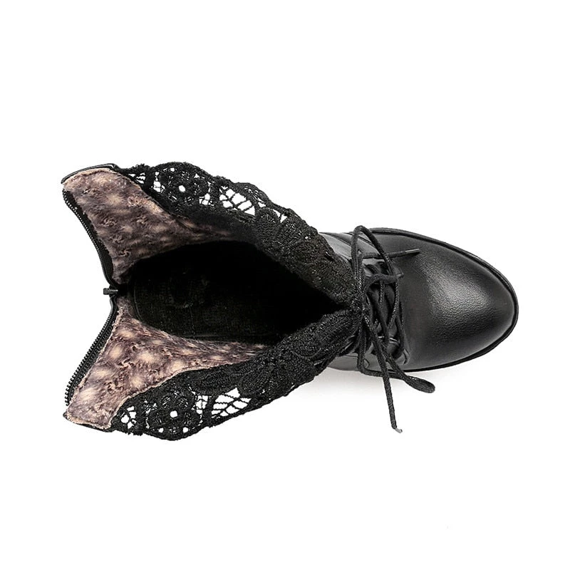 Cradle Of Goth Lady Lace Boots (Handmade, Vegan) SHOES 12 Cradle Of Goth Lady Lace Boots (Handmade, Vegan) SHOES